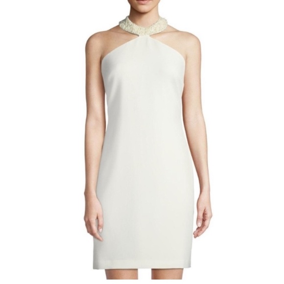 Karl Lagerfeld Dresses & Skirts - Karl Lagerfeld mini halter dress with pearl embellished choker